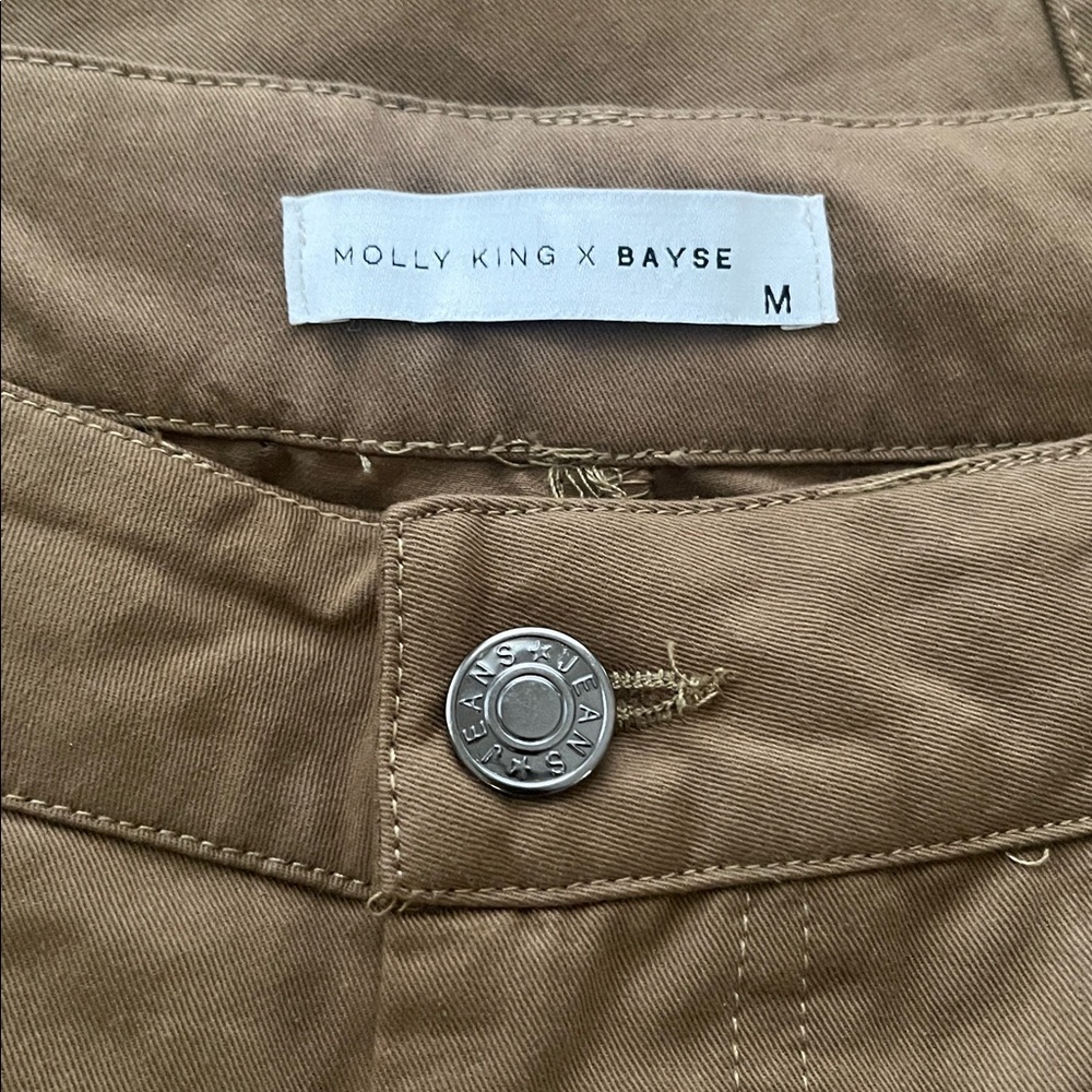 Anthropologie Molly King x Bayse wide Leg Loose Cargo Pants Army Olive Green M - Picture 13 of 14